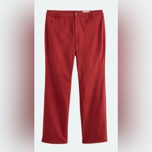 Elegant Red Straight Leg Women's Pants